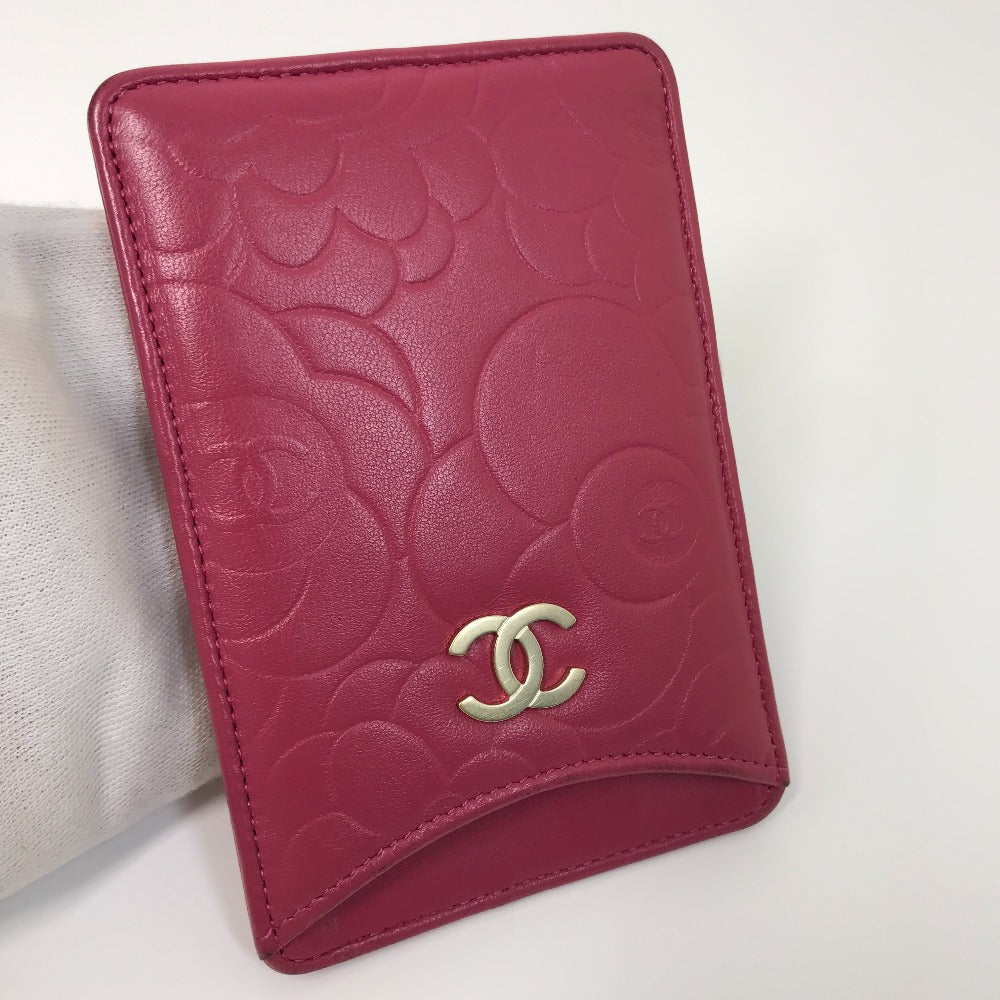 CHANEL CC ココマーク カメリア スマホケース パスケース 名刺入れ 縦型 カードケース ラムスキン レディース - brandshop-reference