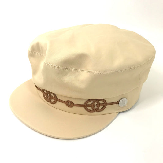 HERMES Serie Cabourg Cricket Hat, Marine Cap, Newsboy Cap, Cotton, Women's, Beige