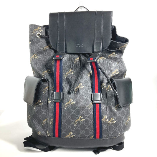 GUCCI 495563 GG Supreme Sherry Line Backpack in GG Supreme Canvas, Men's, Black