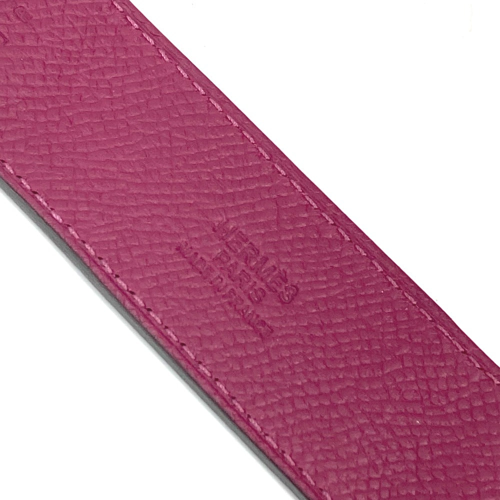 HERMES Romance Belt Accessory Scarf Ring, Epsom Leather, Women's, Anemone, Purple