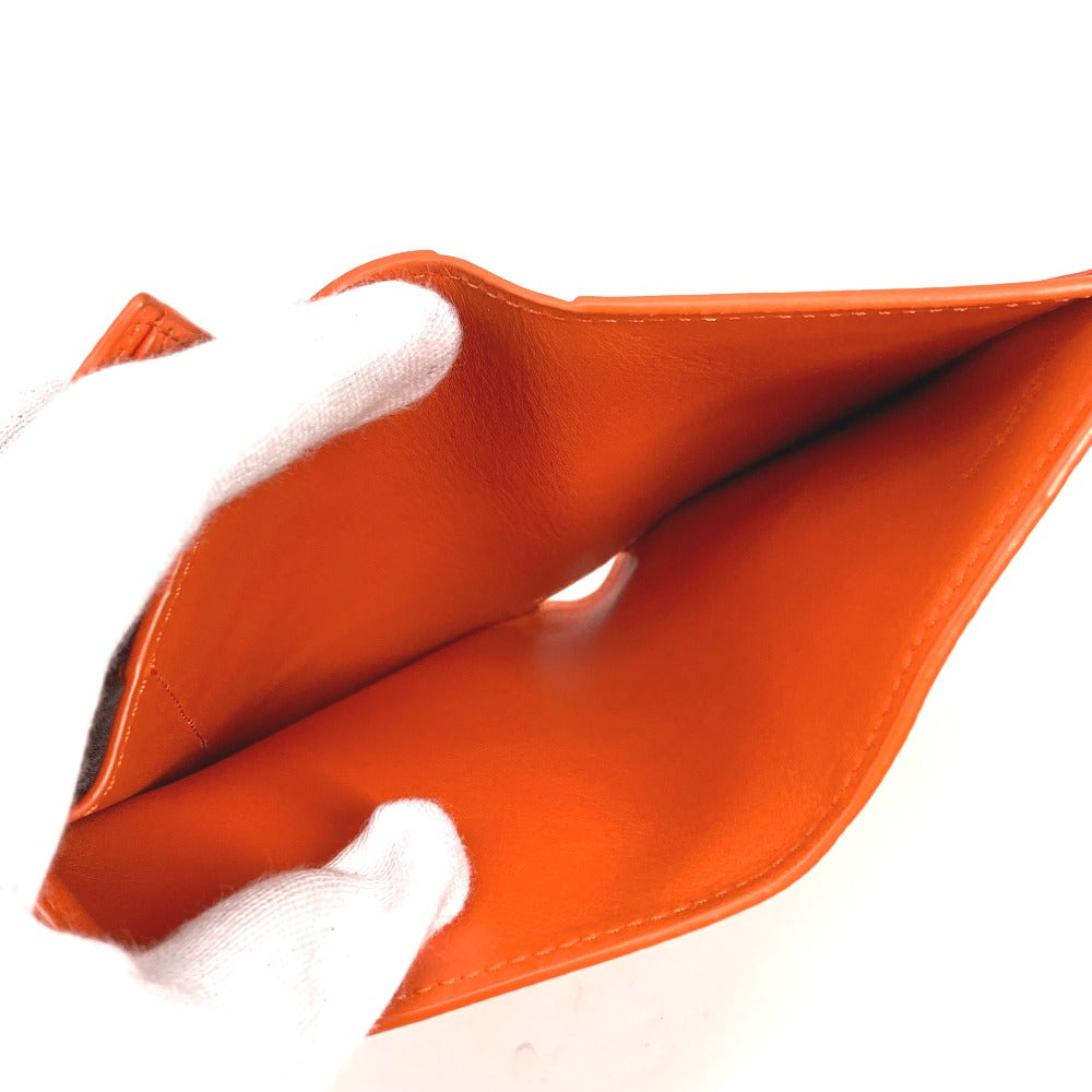 LOEWE C821S33X07 アナグラム バーティカル ウォレット スモール コンパクトウォレット 3つ折り財布 レザー レディース ビビッドオレンジ オレンジ - brandshop-reference