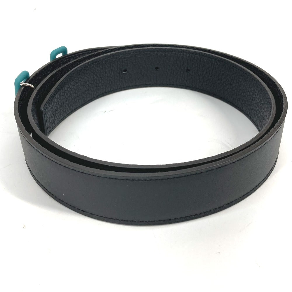 HERMES H Buckle Tonight Reversible Trouser Belt in Box Calf Leather, Men's, Black and Blue