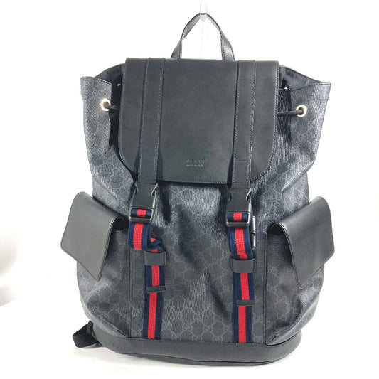 GUCCI 49556 GG Supreme Tiger Backpack Rucksack in GG Supreme Canvas, Men's, Black