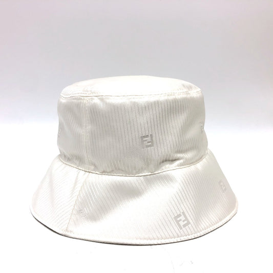 FENDI FXQ801 ズッカ ロゴ ストライプ バケットハット 帽子 キャップ アパレル小物 ハット ナイロン ユニセックス - brandshop-reference