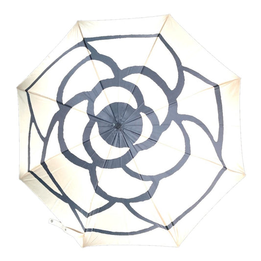 CHANEL Camellia Parasol Long Umbrella, Polyester, Women's, Beige