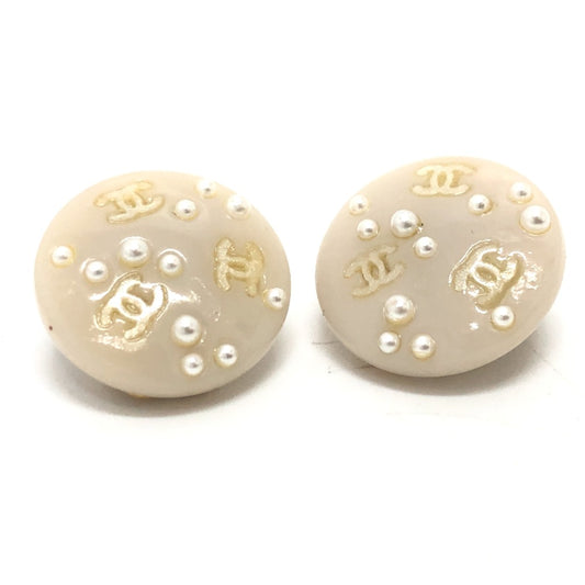 CHANEL 03P CC ココマーク フェイクパール ラウンド イヤリング ピアス 小物 イヤリング プラスチック レディース - brandshop-reference