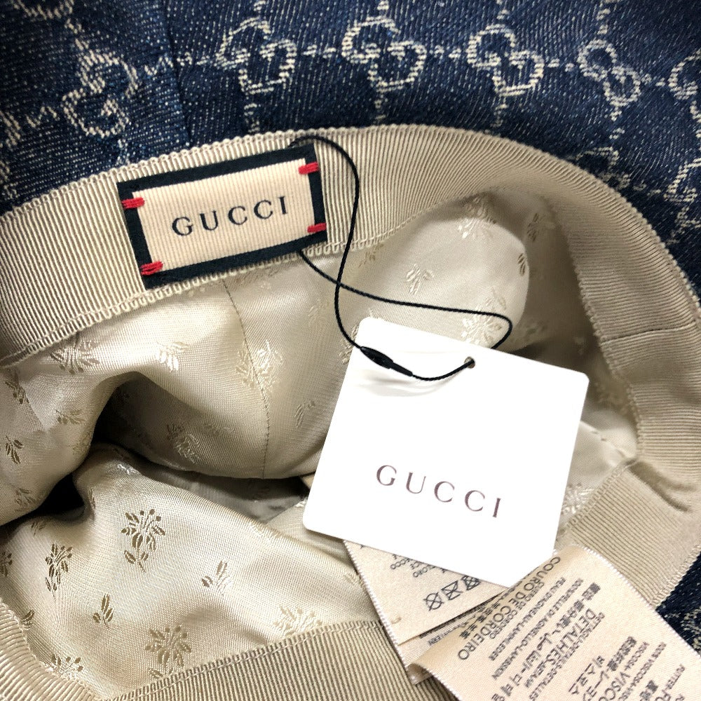GUCCI 576371 GG デニム バケットハット 帽子 ハット帽子 ハット ハット コットン レディース ブルー - brandshop-reference