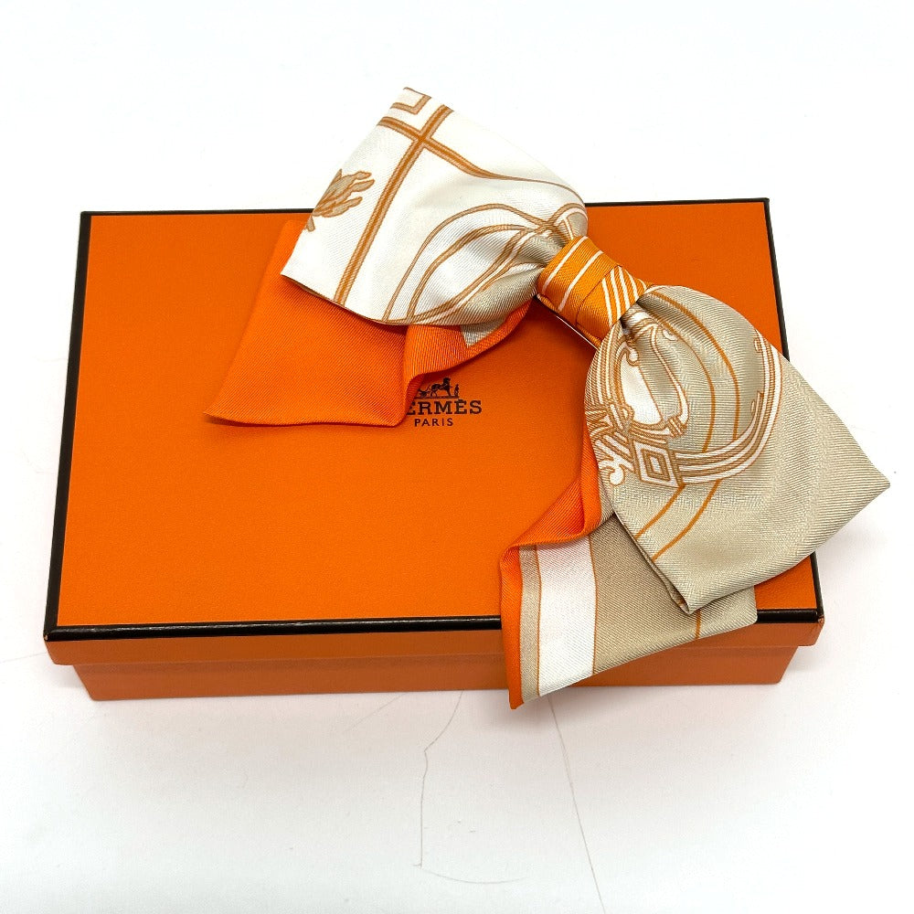 HERMES リボン グルネル エクスリブリス ヘアアクセサリー バレッタ シルク レディース - brandshop-reference