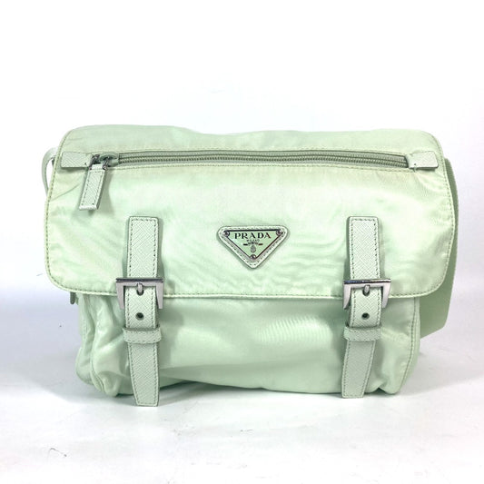 PRADA 1BD953 トライアングルロゴ 三角ロゴ プレート Re-Nylon 斜め掛け 肩掛け カバン ポーチ付き ショルダーバッグ ナイロン レディース ACQUA アクア グリーン - brandshop-reference