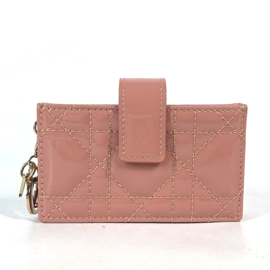 Dior カナージュ ロゴチャーム レディディオール 名刺入れ パスケース アコーディオン エナメル カードケース パテントレザー レディース - brandshop-reference