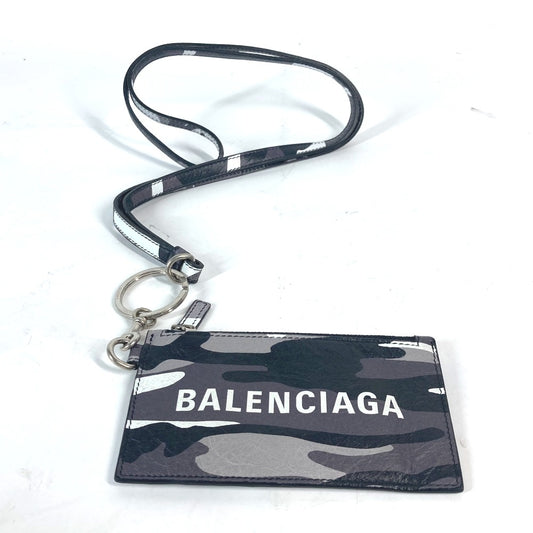 BALENCIAGA 594548 ネックストラップ付き 財布 カモフラージュ 迷彩 ロゴ カードケース カードホルダー フラグメントケース コインケース レザー ユニセックス - brandshop-reference