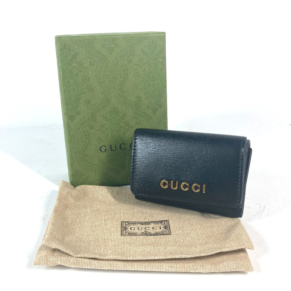 GUCCI 790100 ロゴ スクリプト ウォレット コンパクトウォレット ミニウォレット 3つ折り財布 レザー レディース - brandshop-reference