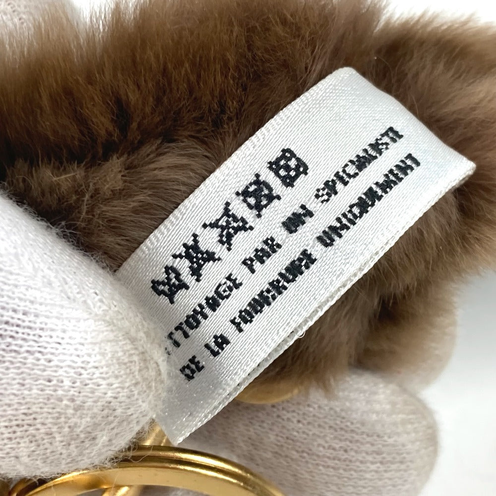 CHANEL Fur CC Coco Mark Fur Neck Strap, Women's, Brown