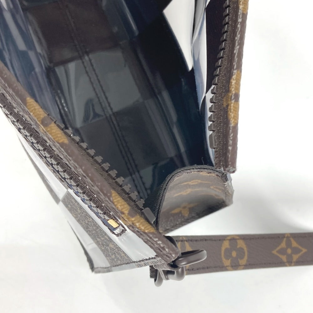 LOUIS VUITTON M81588 モノグラム チェス ダミエ スタンド ポーチ ポーチ カバン ストラップ付 クラッチバッグ ビニール ユニセックス ブラウン - brandshop-reference
