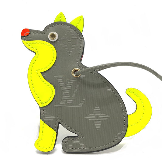 LOUIS VUITTON M63280 Monogram Titanium Porte Address Dog Pop-Up Limited Edition Charm Monogram Canvas Women's Gray