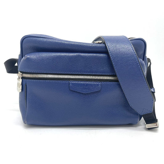 LOUIS VUITTON M33437 Taiga Outdoor Messenger Shoulder Bag in Taiga Leather, Men's, Cobalt Blue