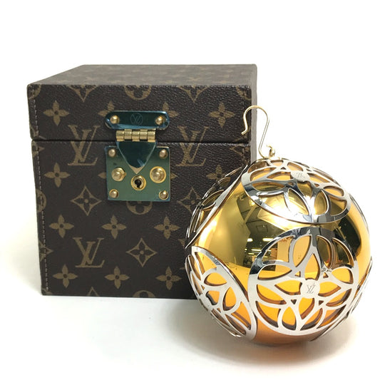 LOUIS VUITTON M47005 Monogram Ornament Ball Object Metal Unisex Gold and Silver