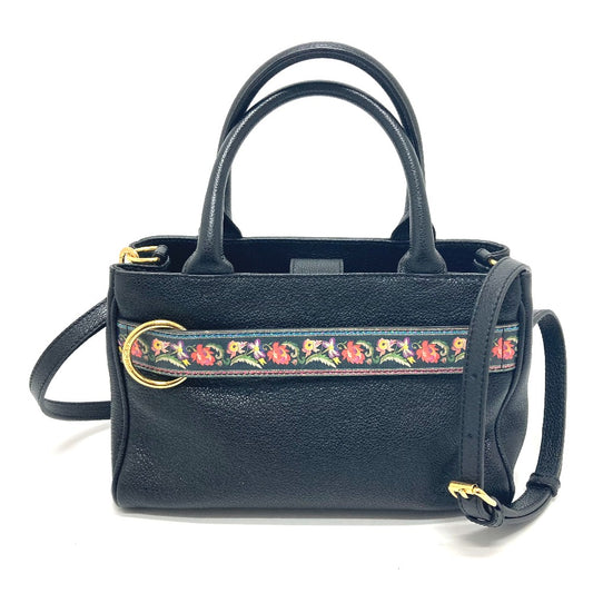 ETRO Floral Print 2-Way Shoulder Bag, Crossbody Bag, Handbag, Fashion Accessory, Leather, Women's, Black