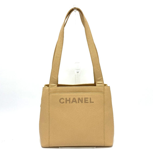CHANEL ロゴ カバン ショルダーバッグ 肩掛け ファッション小物 トートバッグ キャビアスキン レディース ベージュ - brandshop-reference