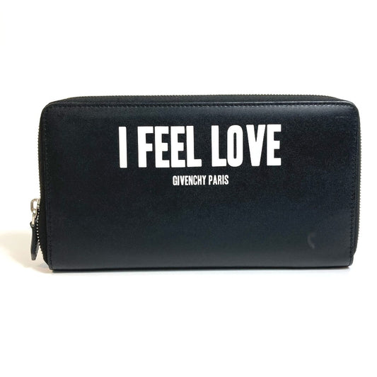 GIVENCHY I FEEL LOVE オーガナイザー ラウンドファスナー 長財布 レザー メンズ ブラック