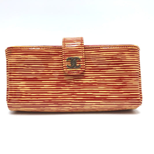 CHANEL CC ココマーク ボーダー ポーチ パテントレザー レディース - brandshop-reference