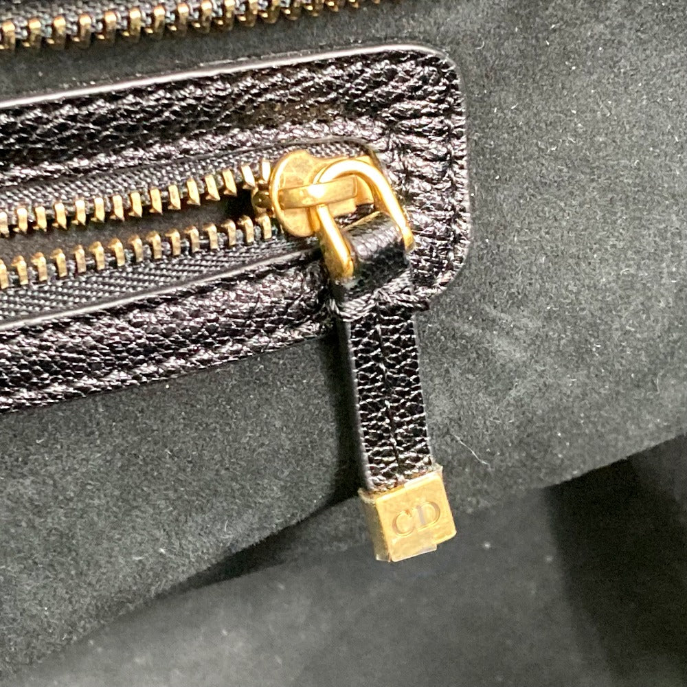 Christian Dior DIORANGELS Shoulder Bag, Logo Studded Tote Bag, Leather, Unisex, Black