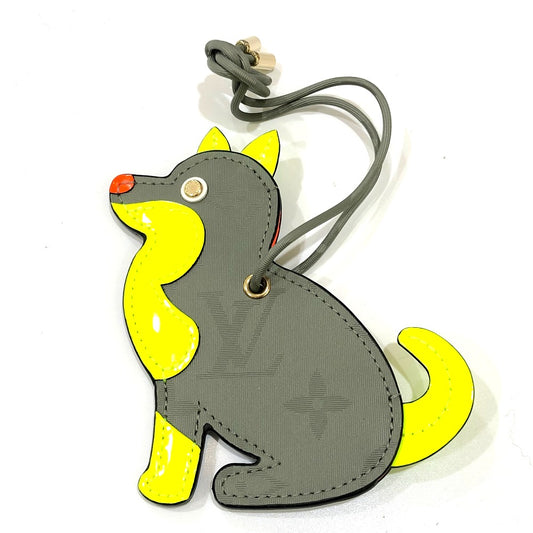 LOUIS VUITTON M63280 モノグラム チタニウム ポルトアドレス 犬 ポップアップ限定/小物 チャーム レザー レディース グレー