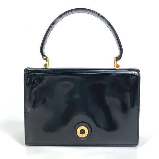 TIFFANY & Co. Circle Logo Handbag, Vintage Patent Leather, Women's, Black