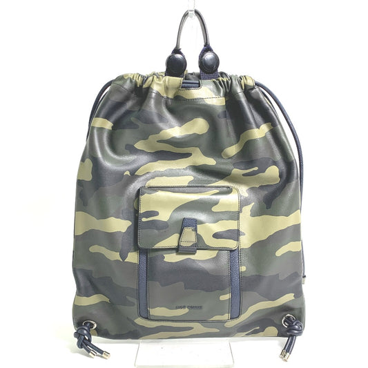 DIOR HOMME カモフラージュ 迷彩 バックパック 巾着 カバン リュックサック レザー メンズ グリーン