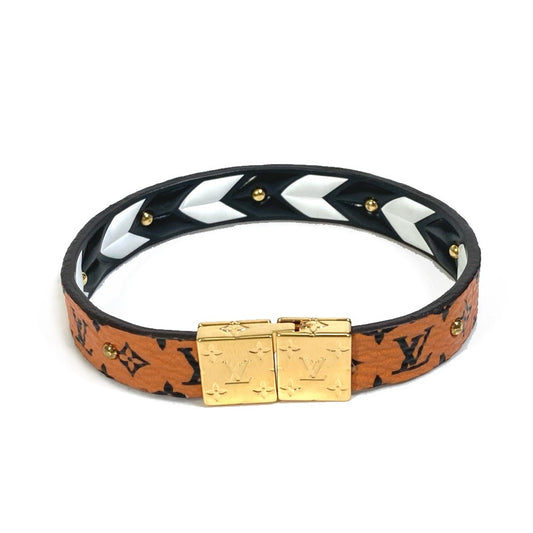 LOUIS VUITTON M6774F Monogram Canvas Bracelet, LV Crafty Reversible Accessory, Brown, Women's