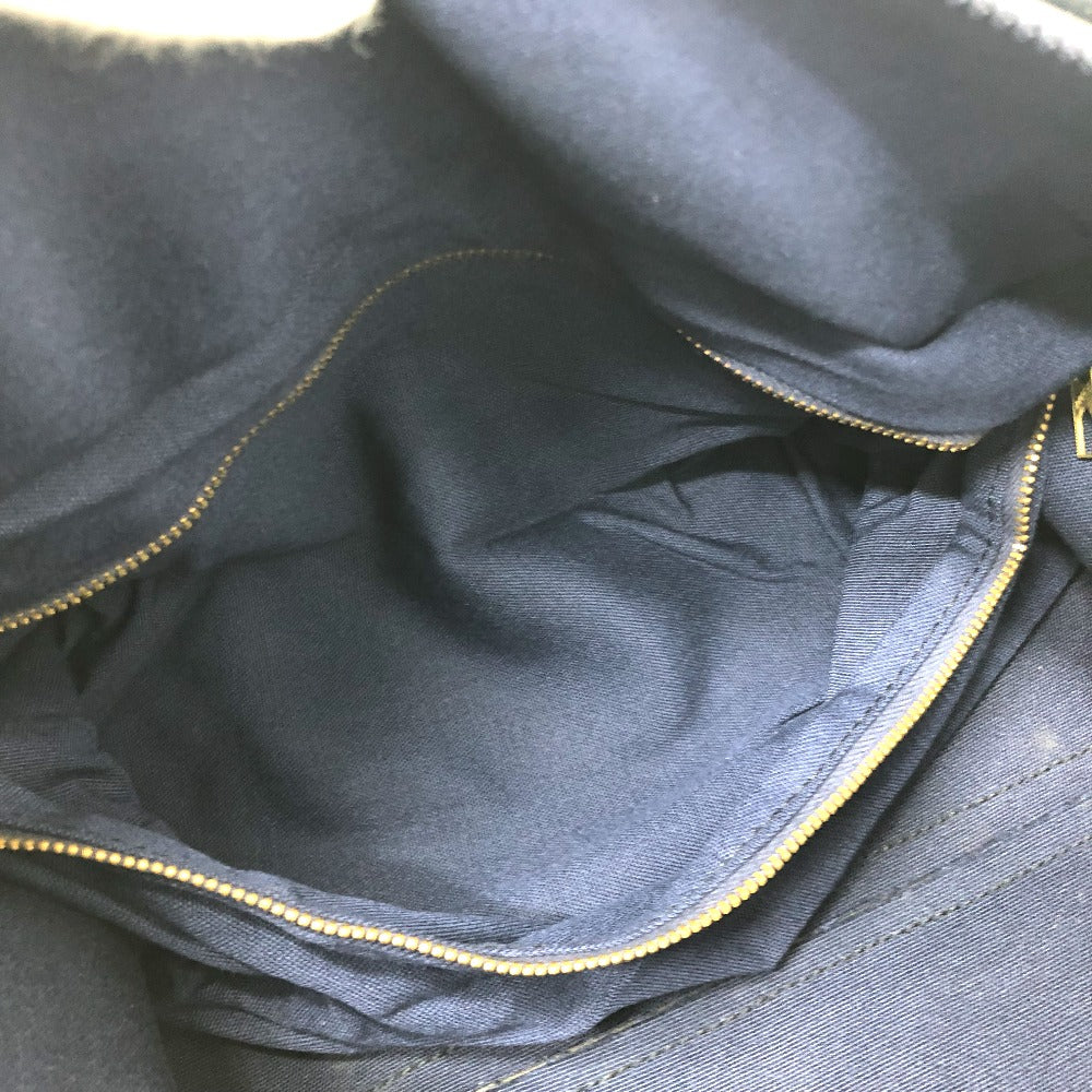 CELINE Cマカダム 馬車 ヴィンテージ カバン ハンドバッグ ボストンバッグ キャンバス/レザー レディース ネイビー