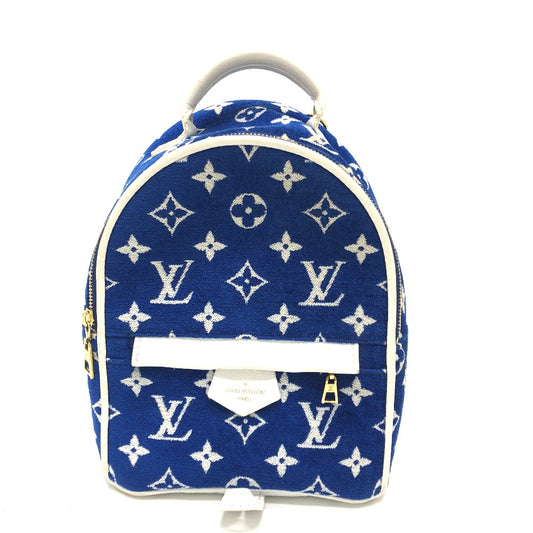 LOUIS VUITTON M46207 モノグラムジャカード パームスプリングス ミニ バックパック リュック カバン バッグ リュックサック ジャガード レディース ブルー