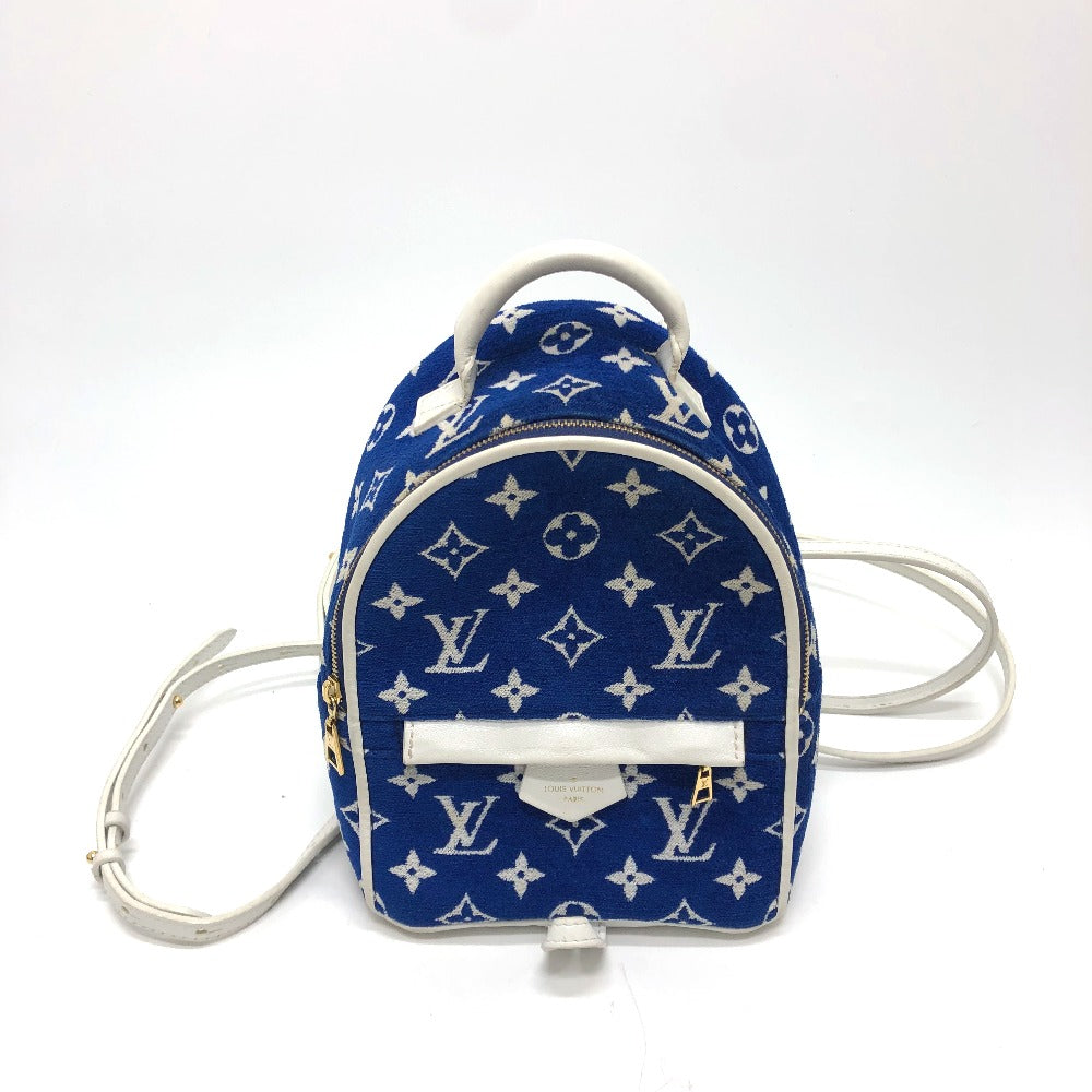 LOUIS VUITTON M46207 モノグラムジャカード パームスプリングス ミニ バックパック リュック カバン バッグ リュックサック ジャガード レディース ブルー