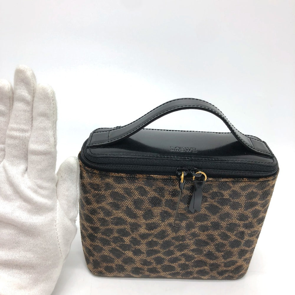 LOEWE Leopard Print Mini Vanity Bag in Brown Leather for Women