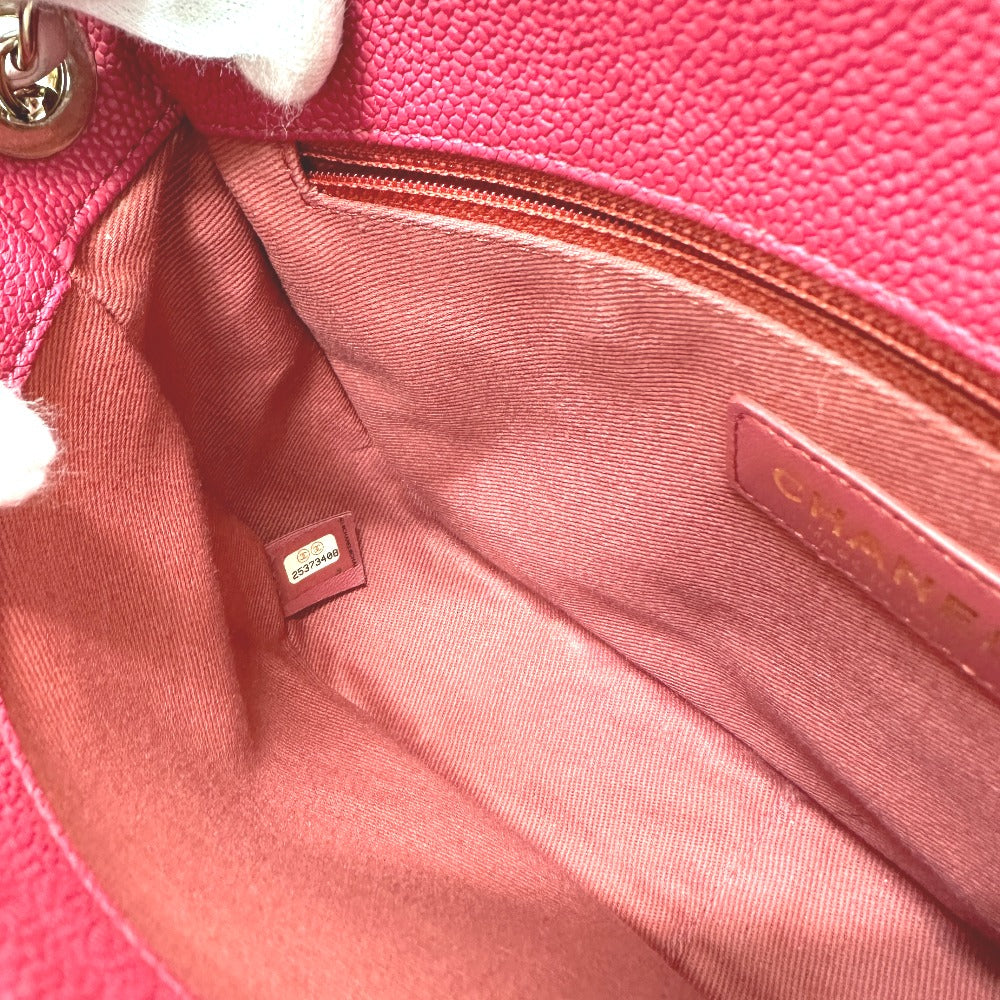 CHANEL Coco Mark CC Coil 2-Way Chain Shoulder Bag in Caviar Skin, Women's, Pink