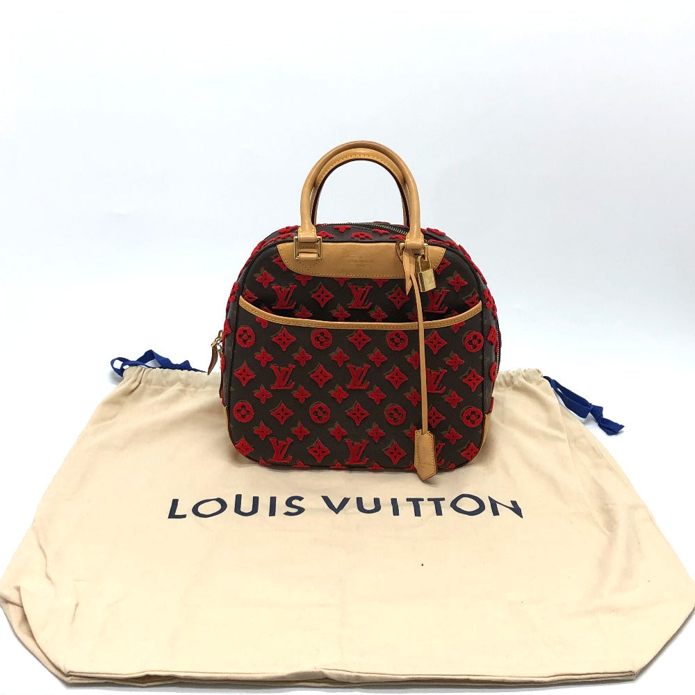 LOUIS VUITTON M40922 モノグラム 3Dタフタージュ ドーヴィルキューブ カバン ハンドバッグ モノグラムキャンバス レディース ブラウン/レッド
