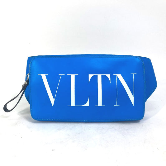 VALENTINO TY0B0719 VLTN ロゴ ボディバッグ クロス ショルダーバッグ カバン ウエストバッグ レザー メンズ ブルー