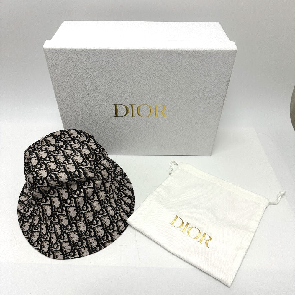 Dior トロッター バケットハット ボブハット 帽子 ハット帽 ハット ナイロン レディース グレー×ブラック