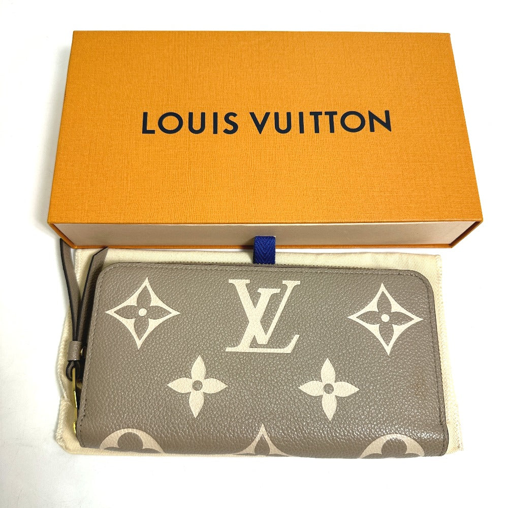 LOUIS VUITTON M69794 Monogram Empreinte Bicolor Zippy Wallet Round Zipper Long Wallet Monogram Empreinte Leather Women's Tourtrail Crème Beige