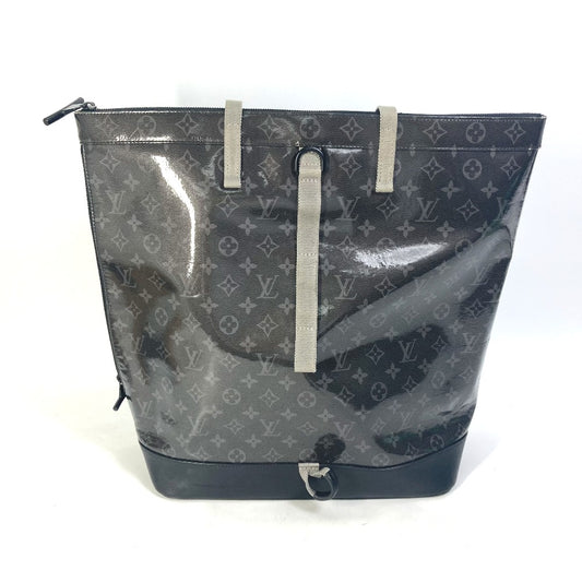 LOUIS VUITTON M43900 モノグラムエクリプス グレーズ ジップドトート リュックサック バックパック ハンドバッグ 2WAYバッグ トートバッグ ビニール メンズ ブラック