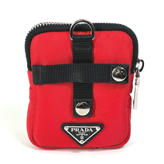 PRADA 2NA026 Triangle Logo TESSUTO SOFT Two-Tone Pouch in Nylon, Red, Men's