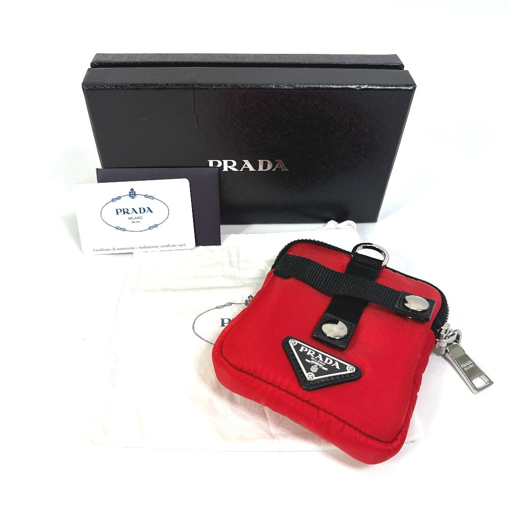 PRADA 2NA026 Triangle Logo TESSUTO SOFT Two-Tone Pouch in Nylon, Red, Men's