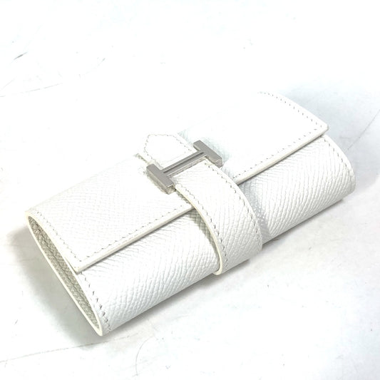 HERMES H hardware Bearn 4-key key case, Epsom leather, unisex, white
