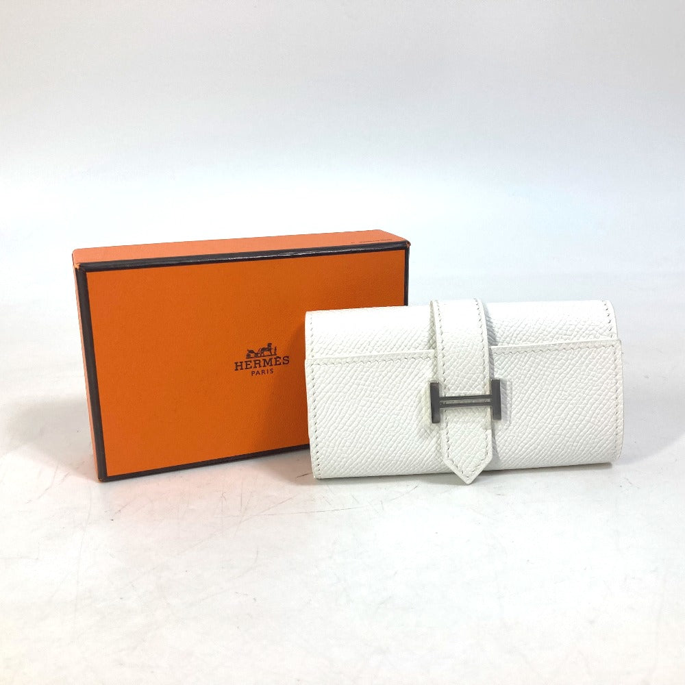 HERMES H hardware Bearn 4-key key case, Epsom leather, unisex, white