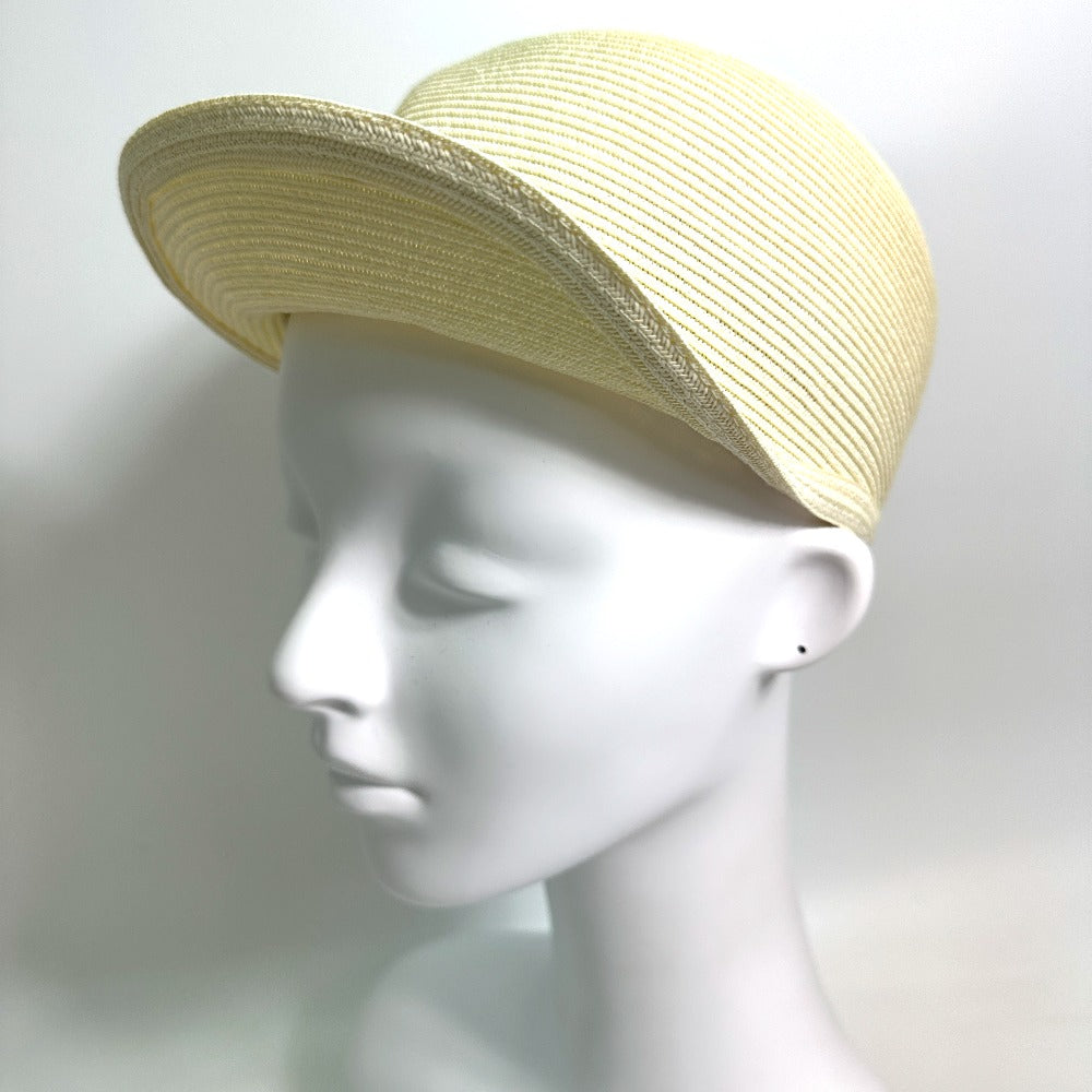 HERMES Serie Emma Straw Cap, Polyester, Women's, Ivory