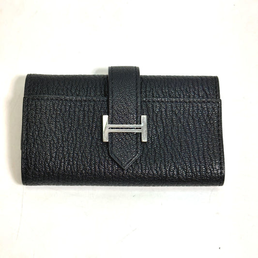 HERMES H hardware Bearn 4-ring key case, Chevre Mysore, unisex, black
