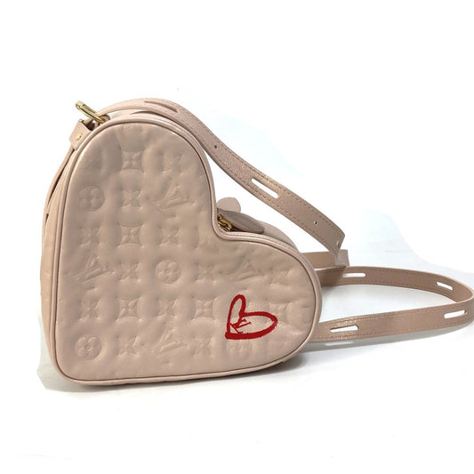 LOUIS VUITTON M58738 モノグラム サック クール フォーリンラブ ハート ボックス カバン 斜め掛け ポシェット ショルダーバッグ レザー レディース ライトピンク ピンク