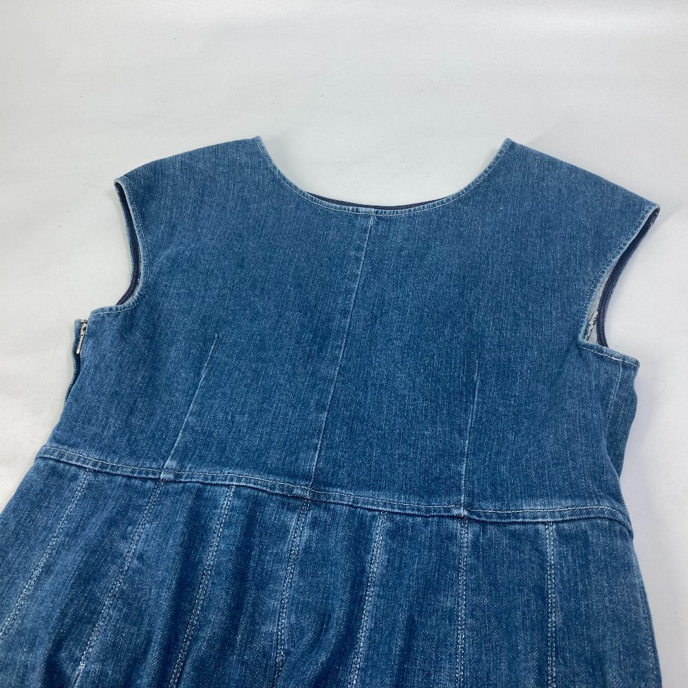 CHANEL P29999 アパレル ノースリーブ 袖なし 07C ココマーク CC デニム ワンピース コットン レディース ブルー - brandshop-reference