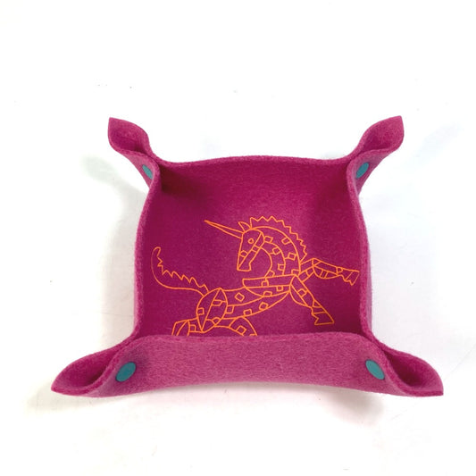 HERMES Vide Poche Epopée PM Tray, Felt Tray for Interior Accessories, Men's, Rose, Fuchsia, Pink