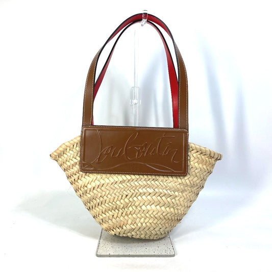 Christian Louboutin 1215226 Basket Bag, Tote Bag, Shoulder Bag, Handbag, Raffia, Women's, Beige